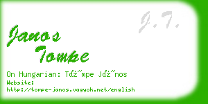 janos tompe business card